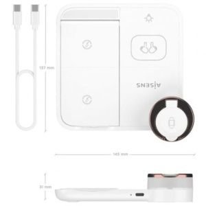 Base de carga Inalámbrica Aisens ASCH-15W4WC061-W/ 15W/ Blanco