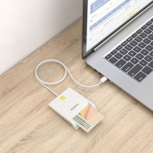Lector de DNI y Tarjetas Aisens ASCR-SN07-W/ USB 2.0/ Blanco