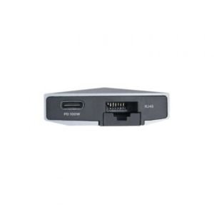 Docking USB Tipo-C Aisens ASUC-8P004-GR/ 1xHDMI 4K/ 3xUSB/ 1xRJ45/ 1xLector Tarjetas / 1xUSB Tipo-C PD/ Gris
