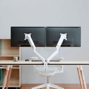 Soporte de Mesa con Contrapeso para 2 Monitores Aisens DT32TSR-439/ Giratorio/ Inclinable/ hasta 9kg