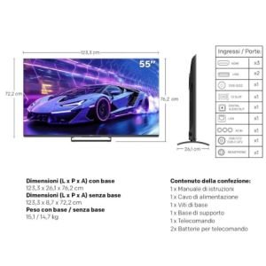 Televisor Metz QLED-MiniLED 55MNE8000Z 55"/ Ultra HD 4K/ Smart TV/ WiFi