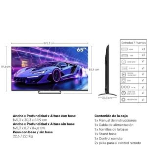 Televisor Metz QLED-MiniLED 65MNE8000Z 65"/ Ultra HD 4K/ Smart TV/ WiFi
