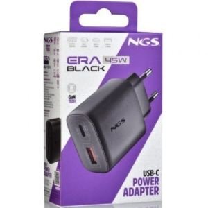 Cargador de Pared GaN NGS Era 45W/ 1xUSB Tipo-C/ 1xUSB/ 45W