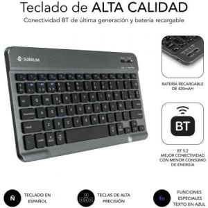 Funda con Teclado Subblim KeyTab Pro BT para Tablets Samsung Galaxy A11+/ Negra