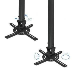 Soporte de Techo para Proyector TooQ PJ3030TN-B/ Inclinable/ Giratorio/ Nivelable/ hasta 20kg